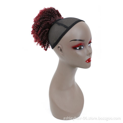 Bouncy Deep Jerry Water Draw Spring Curl Afro Synthetic Pony Tail For Kids